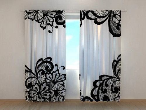 Tende elegante pizzo nero - -,