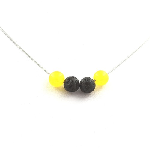 Collana perle agata - collana, giallo