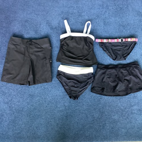 Black piece bathing suit - bathing,