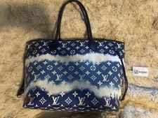 Borsa tote VUITTON NEVERFUL Limited Monogram blu e bianca senza marsupio