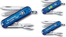 Victorinox Classic SD Deep Ocean personalizzato con nome 0.6223.T2G blu trans.