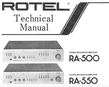 ROTEL RA-500, RA-550 Schematic Diagram Service Manual Schaltplan Techniques