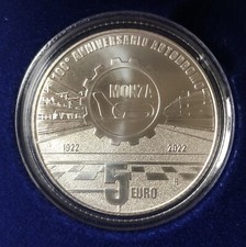 ITALIA 2022 100 ANNI AUTODROMO NAZIONALE DI MONZA MONETA 5 EURO FDC ARGENTO IPZS