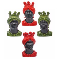 TESTE DI MORO VOLTO SATINATO H22 CERAMICA VERUS CALTAGIRONE