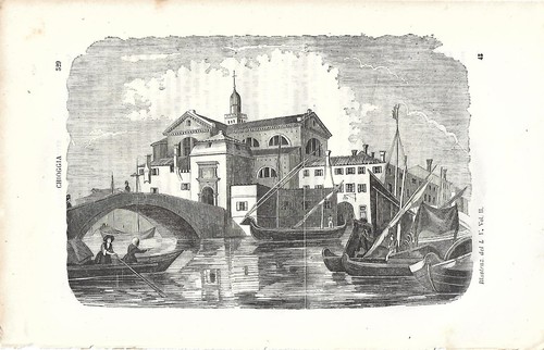 Stampa antica chioggia veduta - stampa,