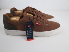 Scarpe LEVIS Casual Athletic Sneaker Uomo Marrone Bianco Taglia 9 Nuove con etichette