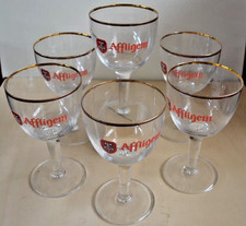 6 PREGIATI CALICI PER BIRRA AFFLIGEM BORDO DORATO per collezionisti - mai usati