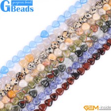 Distanziatore diaspro a forma di cuore naturale India agata perline creazione gioielli 15" 10mm