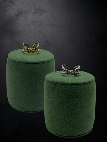 Anello dorato design - dorato, di