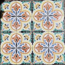 NAPOLI  16 MATTONELLE  ANTICHE 1950 VIETRI  FINEMENTE DECORATE ARBRESH 