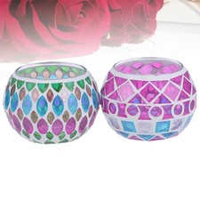 Portacandele in mosaico da 2