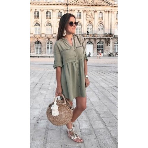 Abito camicia zara tencel - abito,