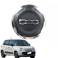 1 COPRIMOZZO COPPA RUOTA FIAT 500L NERA LOGO CROMATO STEMMA PER CERCHIO IN LEGA
