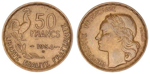 1954 francia franchi - francia,