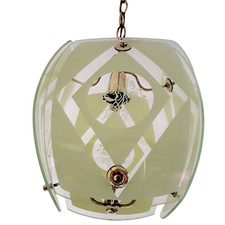 Lanterna in ottone e vetro italiana metà secolo anni 40 stile Pietro Chiesa epoca