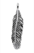 Pendente Thomas Sabo Piuma In Argento 925 Con Pavé Di Zirconi Neri
