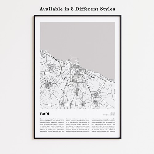Stampa mappa città bari - stampa,
