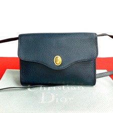 Borsa a tracolla Christian Dior in pelle navy chiusura magnetica vintage aute...