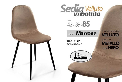 Sedia velluto marrone - velluto,