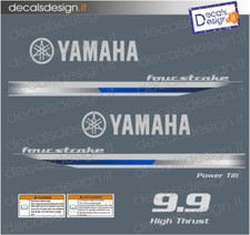 Adesivi calandra motore marino fuoribordo Yamaha 9,9 cv HIGH  TRUST F9,9 power