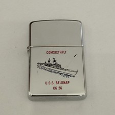 1991 ZIPPO LIGHTER USS BELKNAP US NAVY Marine USA CG 26 Feuerzeug Briquet