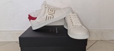 Scarpe sneakers elisabetta franchi platform zeppe bianco oro rosso