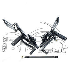 PEDANE ARRETRATE REGOLABILI Kawasaki Ninja ZX-10R 2008 2009 2010 in ERGAL NERO