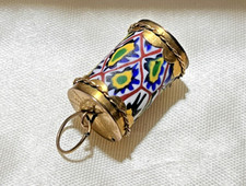 Antico Charm Vittoriano 9K Veneziano Millefiori Commercio Africano Perline RARO C-1900s