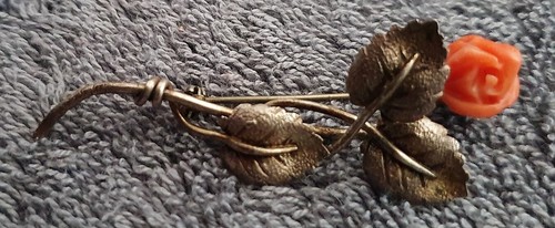Spilla argento 800 - con, rosa