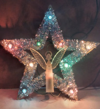 ADDOBBO PER ALBERO DI NATALE , STELLA LUMINOSA CON ANGELO 