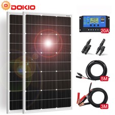 Dokio 100W/200W/400W Kit Pannello Solare Rigido Balcone,Tetto,Camper,Barca,Casa
