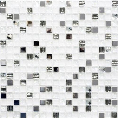 Mosaico acciaio bianco mix - acciaio,
