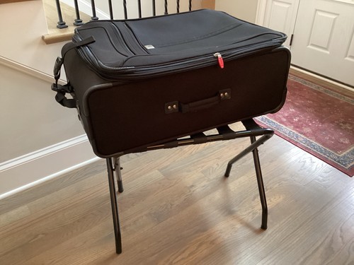 Black delsey rolling suitcase - black,