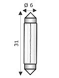 Lampadina siluro 5x31 - sv, 24v