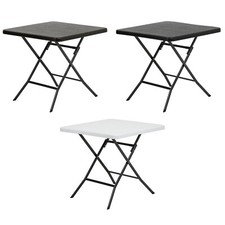 Tavolo Quadrato PANAMA Pieghevole Struttura In Metallo Piano Effetto Legno