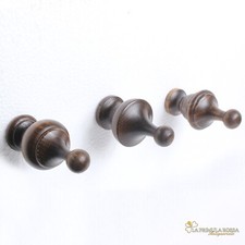 Set pomoli appendiabiti puntali in legno stile antico 800 da parete attaccapanni