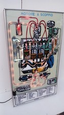 pannello didattico scuola guida anni 60 Motore A Scoppio Luminoso Funzionante 