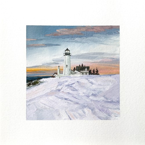 Dipinto olio 8x8 maine - olio,