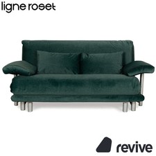 Ligne Roset Multy Pelle Verde Incl. Braccioli Divano Letto Divano Neubezug