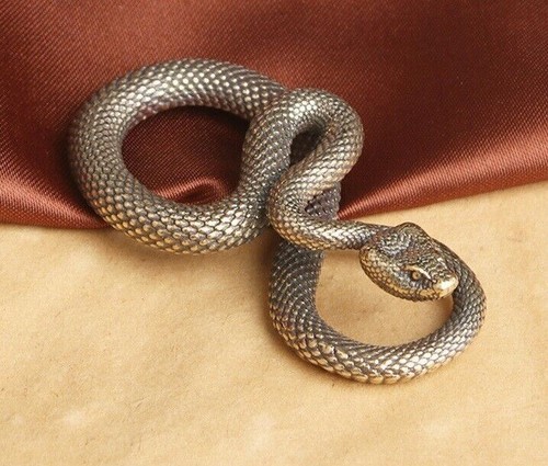Statua animale serpente - , ottone