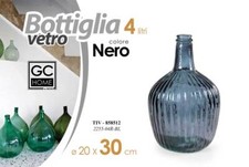 BOTTIGLIA DAMIGIANA ARREDO VASO CENTROTAVOLA LIVING CLASSICO MODERNO NERO 30*20