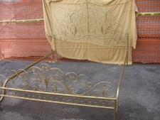 LETTO MATRIMONIALE FERRO A RICCIOLI - DORATO - PERFETTO STATO - 1940 EMILIA