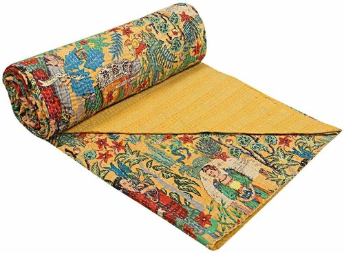 Indian cotton blanket handmade - cotton,