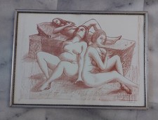 QUADRO FORSE LITOGRAFIA O INCISIONE TRE DONNE NUDE FIRMA SEMBRA SALATINO