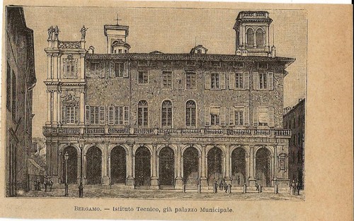 Stampa antica bergamo - bergamo, palazzo