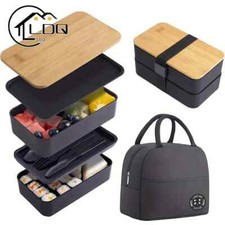 Lunch Box Contenitore Termico Pranzo a 2 Livelli con Utensili e Borsa Trasporto