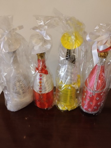 Bottiglia champagne ricamata - bottiglia,
