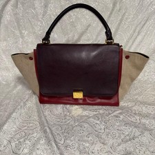 CELINE Borsa a Trapezio 2WAY Vino Borgogna Borsa a Tracolla Giappone F/S USATA