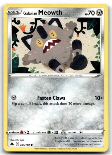 Galarian meowth 084 159 swsh - galarian, 084/159