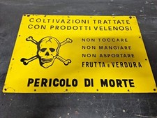 Insegna Targa Cartello Pericolo di Morte Vintage originale 33x50